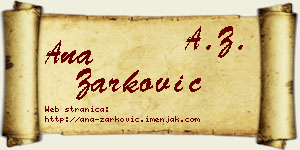 Ana Žarković vizit kartica
